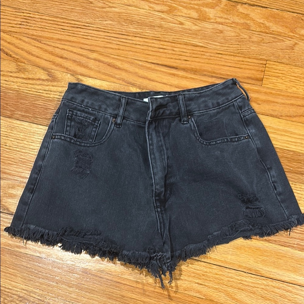 Black Denim Shorts
